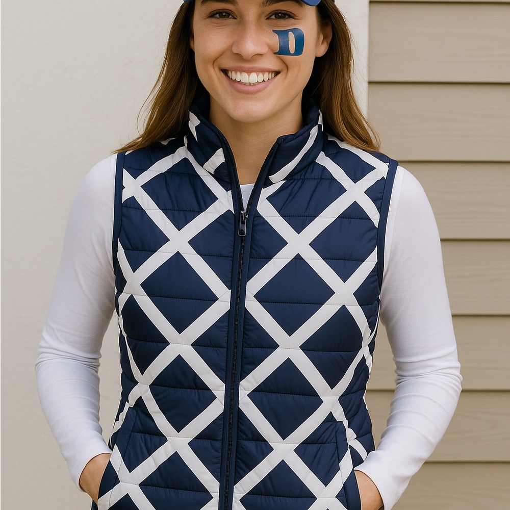 Duke Nike Blue and White‎ Geometric Vest